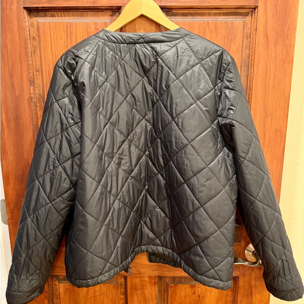 LOFT Black Quilted Bomber Jacket